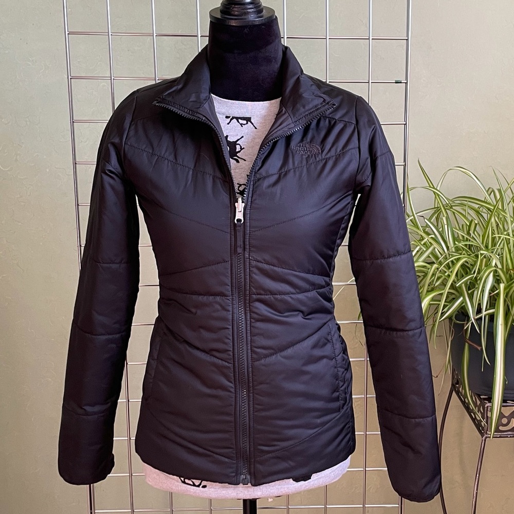 The North Face black quilted jacket.  Size XS, worn once